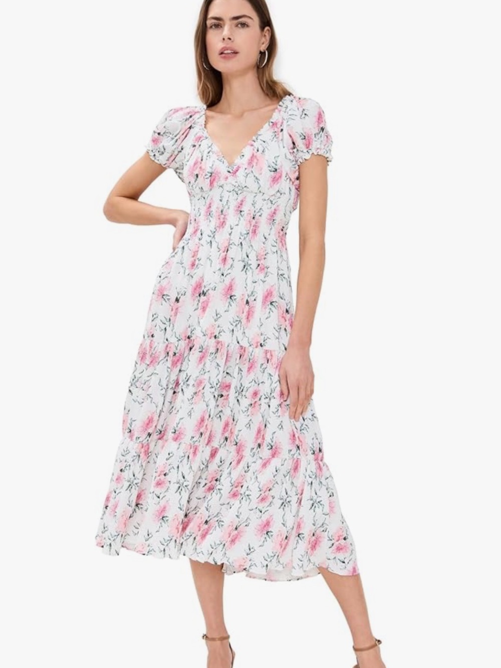 o.p.t. V-Neck Puff Sleeve Dress